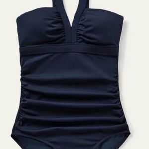 NWT Boden Women's French Navy Corsica V-Neck Swimsuit 12R